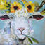 « floral moutons ii », reproduction sur toile-1622528065
