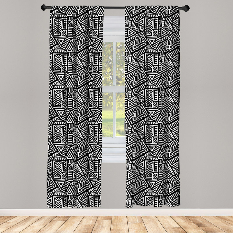 Aztec Semi-Sheer Rod Pocket Curtain Panels, 28" x 95"