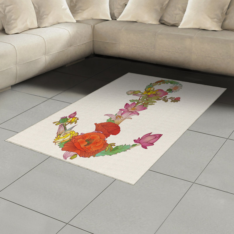 Tapis décoratif en fibres à haute densité Anchor, Rectangle— 4 pi x 5 pi 8 po