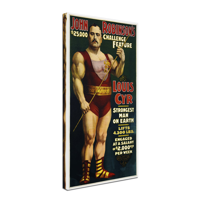 « 1898-cirque », affiche rétro sur toile tendue, H 19 po x l 10 po