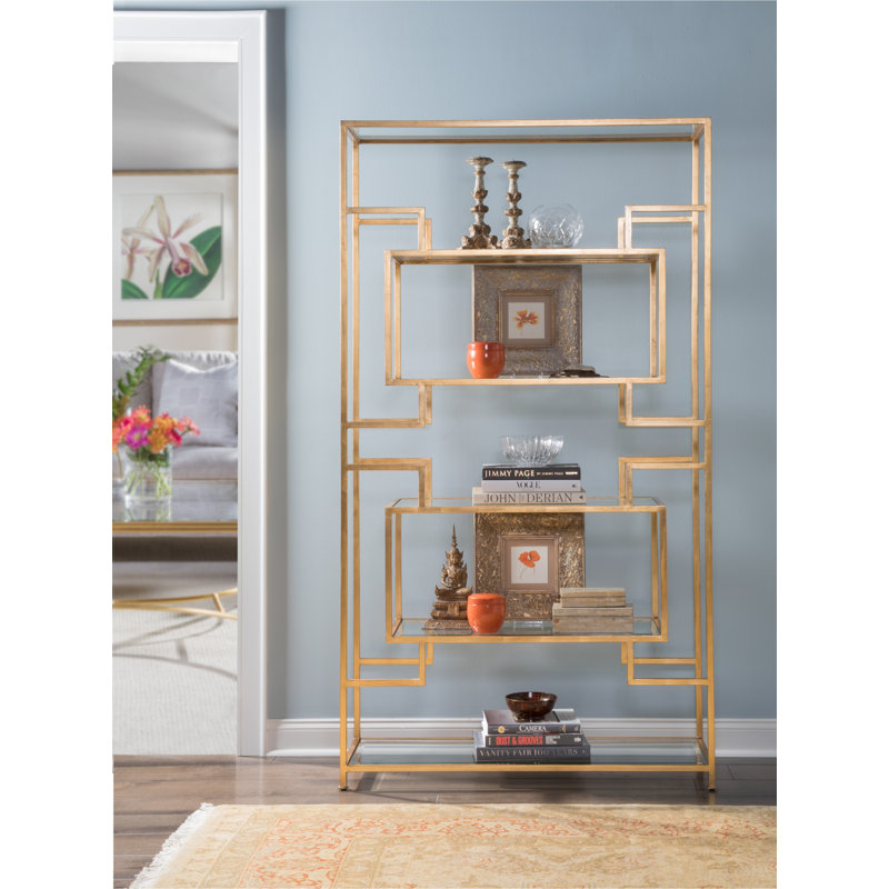 Metal Designs Suspension Slim Etagere, Gold Leaf, (5 Shelves) 82.75" H x 46" W x 18" D