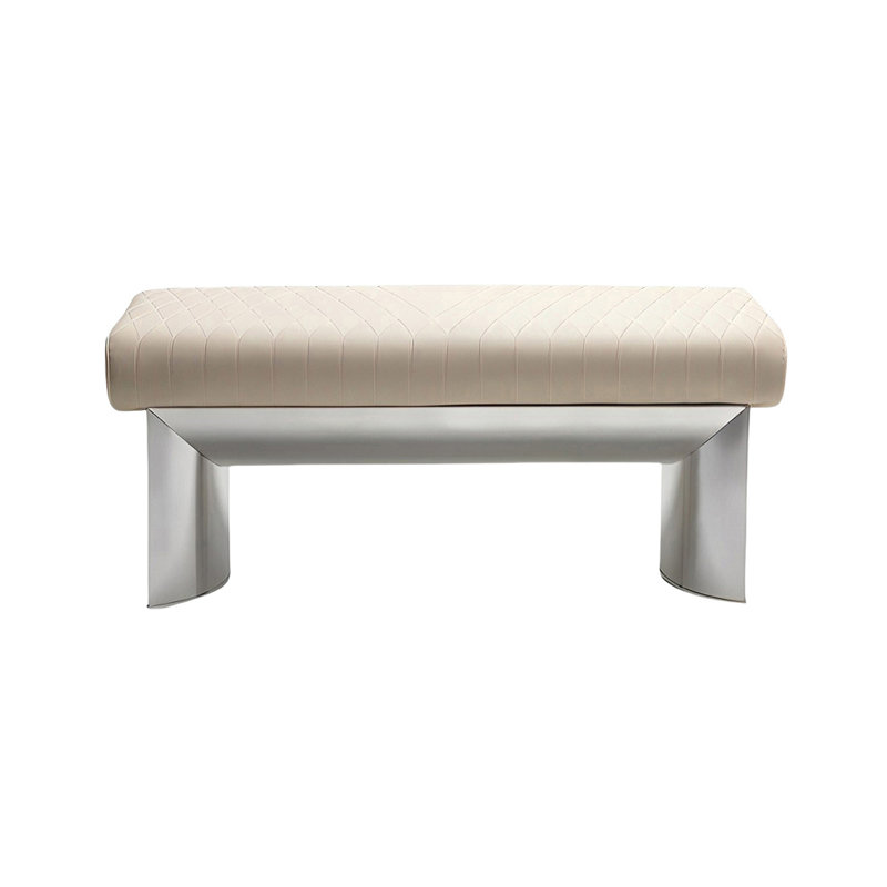 Banc rembourré en cuir léger et luxueux, H 15,74 po x l 39,37 po x P 16,53 po