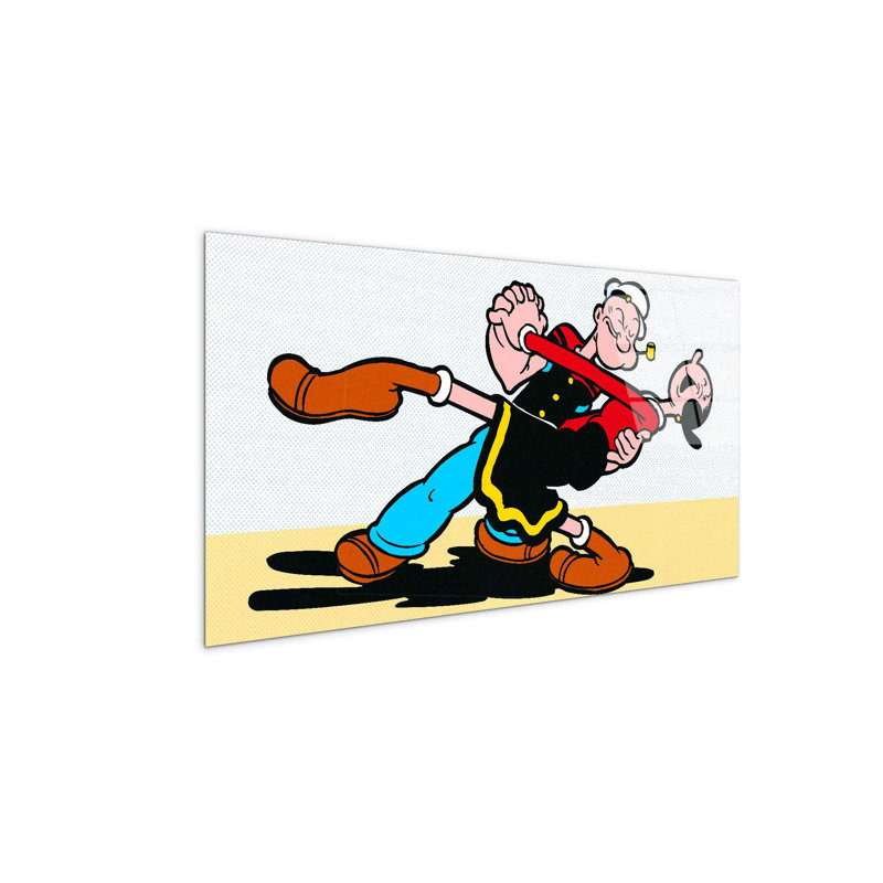 Comics Popeye and Olivia by Art Studio 50cm H x 100cm W High Quality Print on Frameless Panel, Lightweight, Ready to Hang