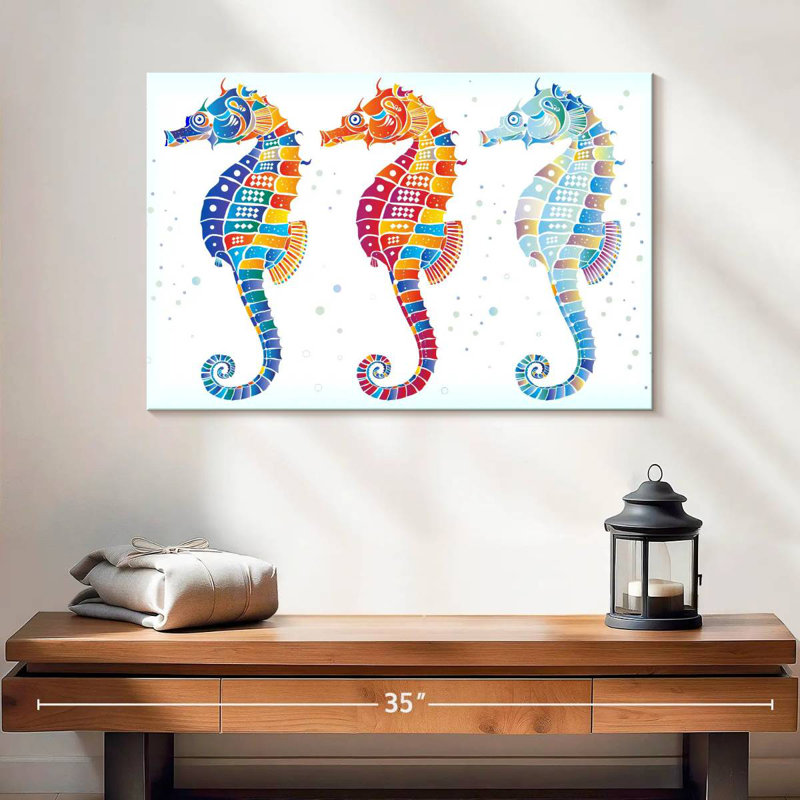 Trio d'hippocampes Brampt, H 16 po x l 24 po
