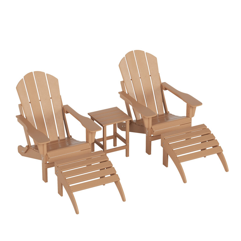 Laguna 5-Piece Seating Group with Table and Ottoman, Teak