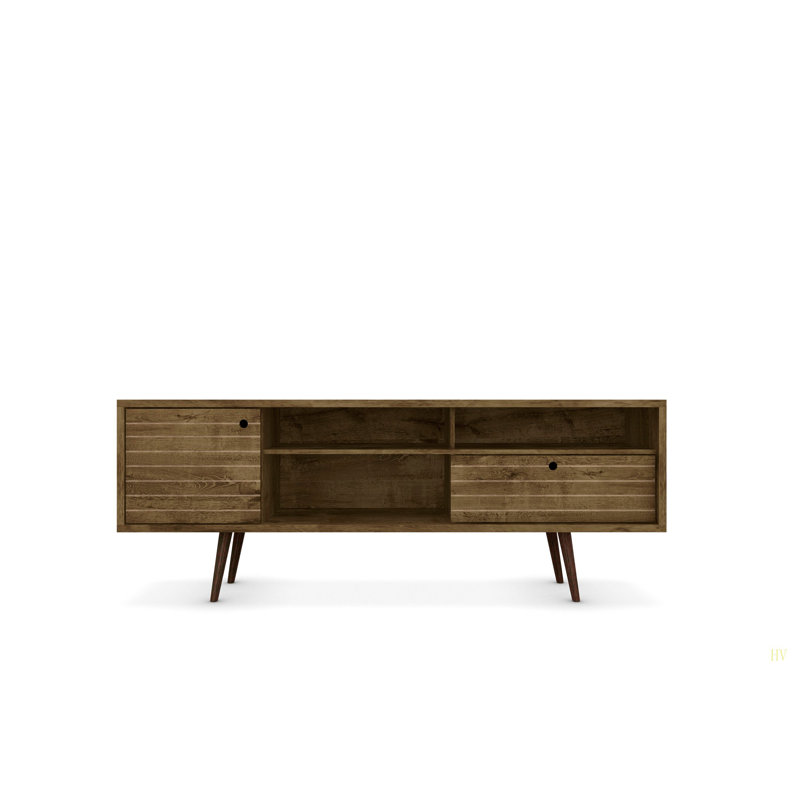 Meuble télé 71 po Liberty, conception durable et peu encombrante, décor élégant pour le salon et la chambre à coucher, Brun