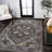 Sarok Ornate Large Medallion Machine-Washable Green/Navy/Cream Rug-1452699010