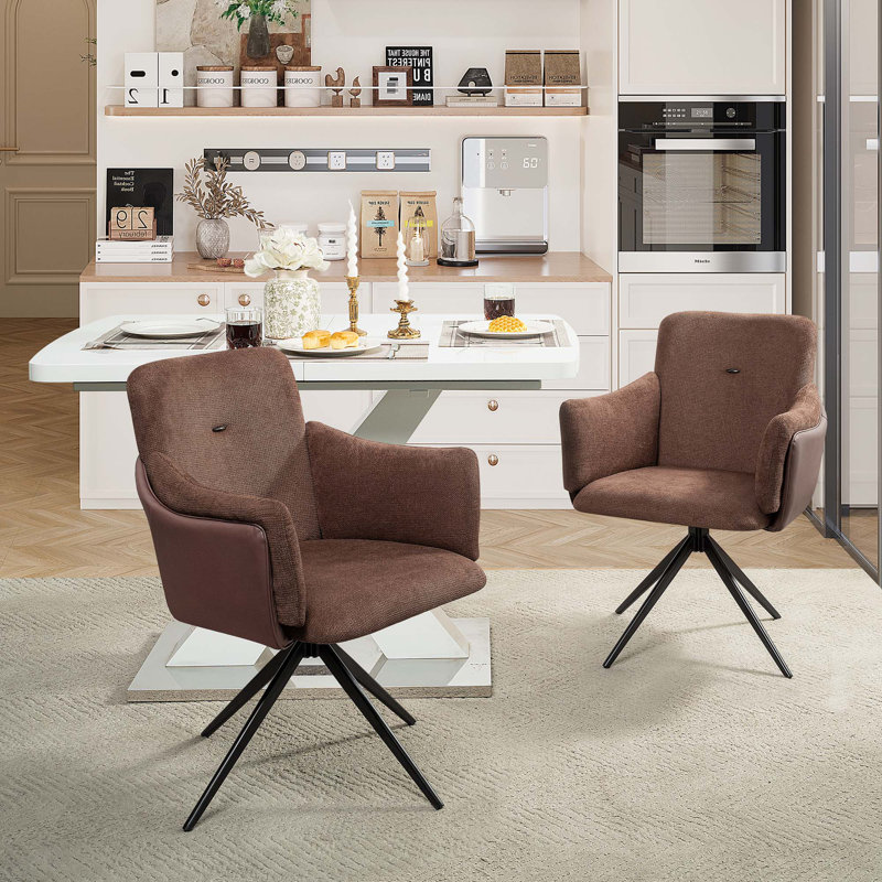 360° Swivel Dining Chairs, Orange