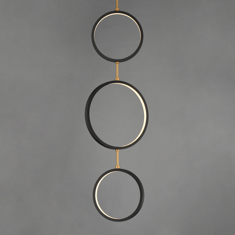 Hoopla-Multi-Light Pendant, Black / Gold