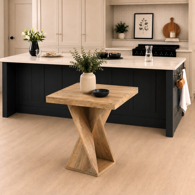 Mango Dining Table with Wood Base