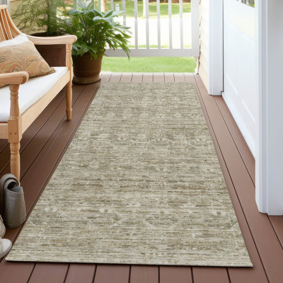 Tapis taupe Xhevrie intérieur / extérieur lavable à la machine