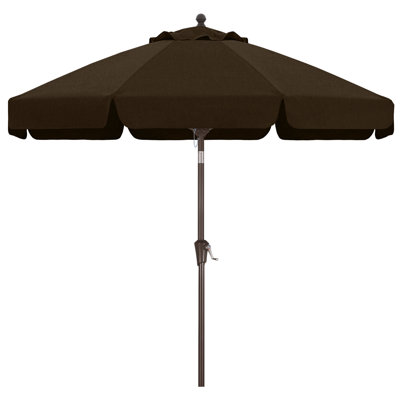 9' Olefin Market Umbrella with Scalloped Valance, Tilt and Crank Lift