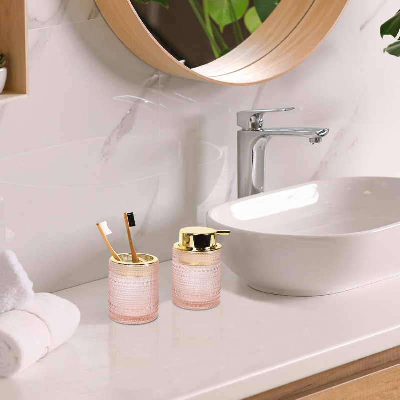 Beyunka Bathroom Accessory Set, Pink