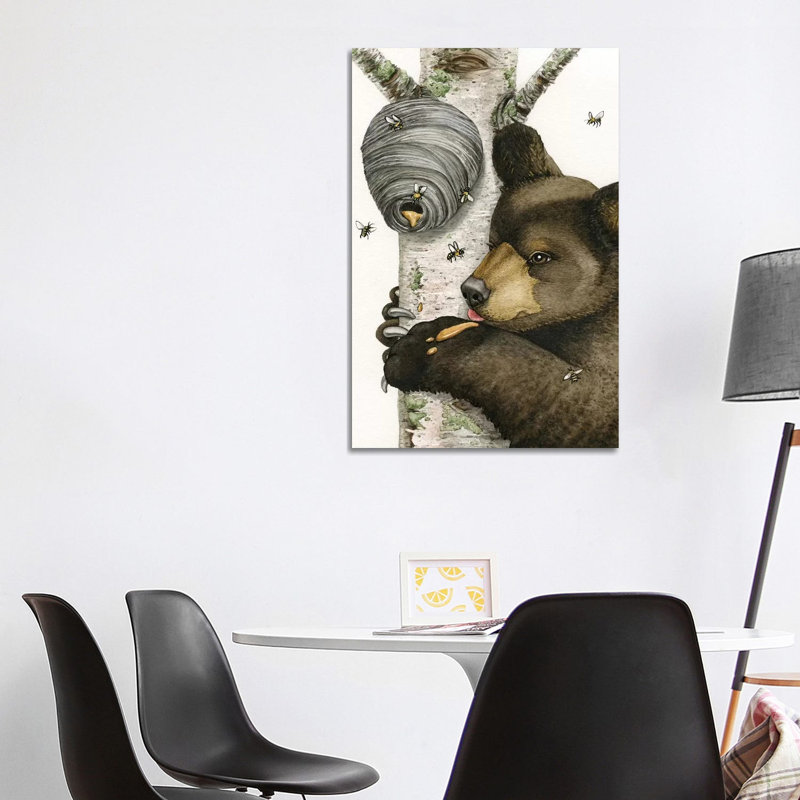 Honey Bear 1 Piece Painting on Canvas, 101.6cm H x 66.04cm W x 3.81cm D, Wrapped Canvas