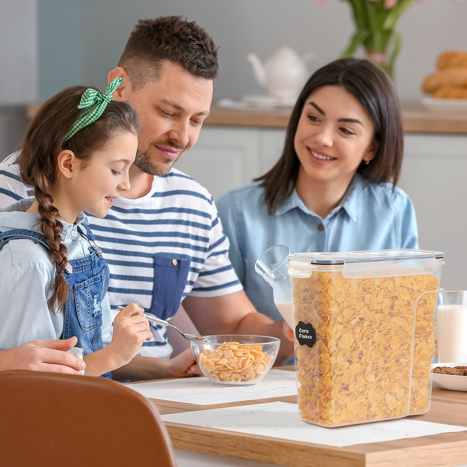 4-Piece/4L Airtight Food Storage Containers Set for Kitchen and Pantry