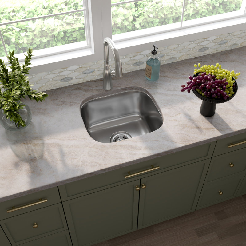 SleekSteel 18 in. x 16 in. 18 Gauge Stainless Steel Undermount Single Bowl Kitchen Sink