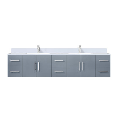 Geneva 84"" Wall-Mounted Double Bathroom Vanity Set -  Lexora, LVG84DB201