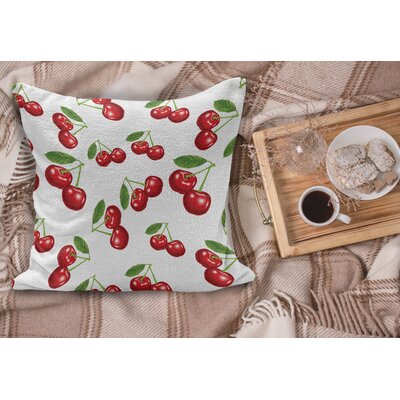 Ambesonne Fruit Fluffy Throw Pillow Cushion Cover, Cherry Design Fresh Berry Fruit Summer Green Garden Macro Digital Print, Rectangle Accent Pillow Ca -  wellminfab_30285_36x16