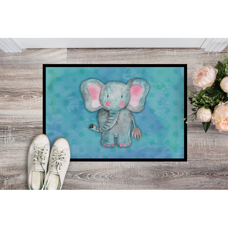 Tapis de porte d’extérieur anti-dérapant aquarelle Brandyn, H 0,25 po x l 27 po x P 18 po