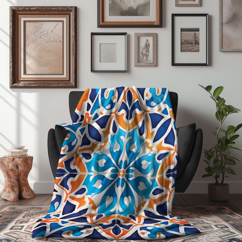Moroccan Delight - couverture de qualité supérieure 1 pièce, Lit simple
