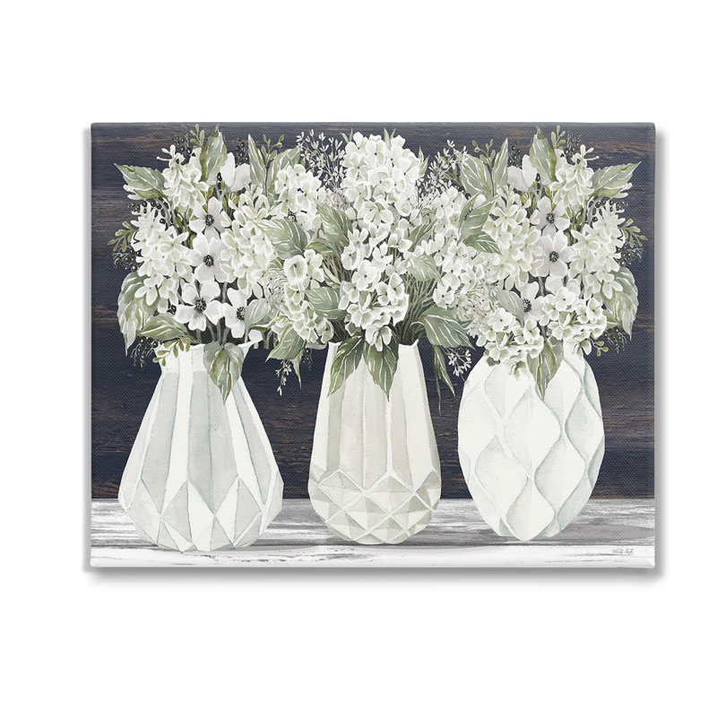 Bd-023_CN "Flowers In Geometric Vases" par Cindy Jacobs sur toile, H 16 po x l 20 po