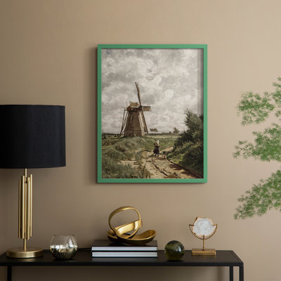 «Vintage Landscape CCxx», reproduction encadrée - bois massif