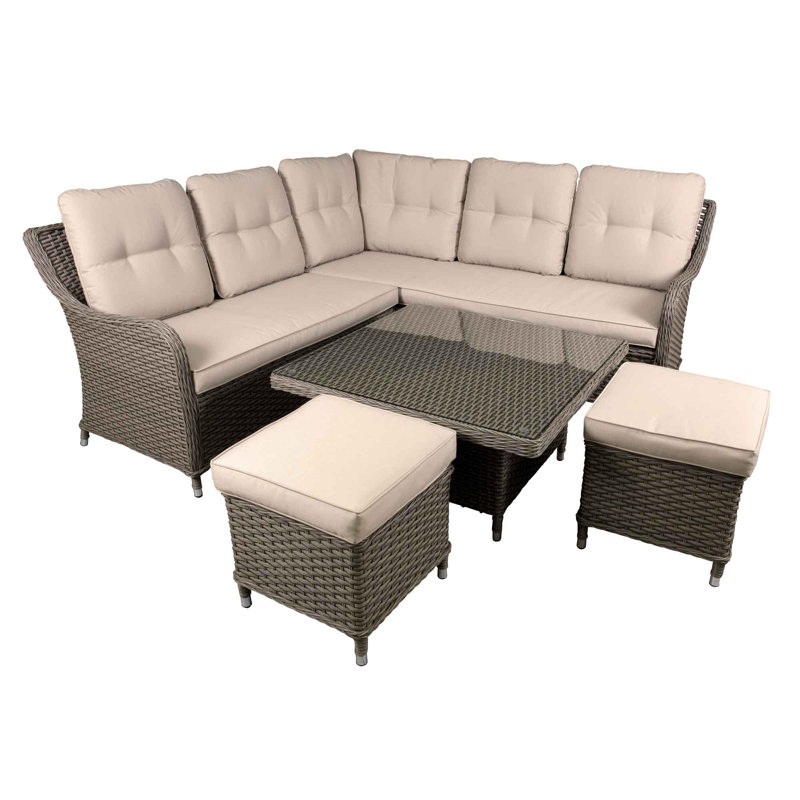 Adone Polyethylene (PE) Wicker 6 - Person Seating Group with Cushions