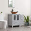 Couleur de la base: blanc; couleur du lavabo: or; meuble-lavabo simple autoportant de 36 po avec comptoir en bois manufacturé, lavabo vasque, robinet, bonde-1433603417-1435383029