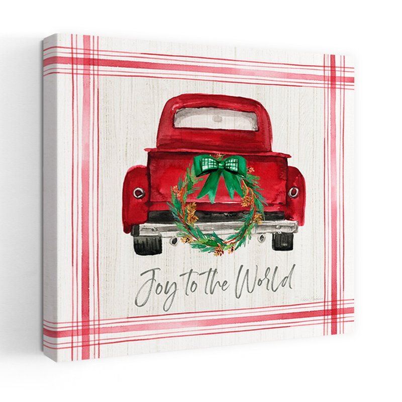 Joy Wresth Pickup Retro Rustic Traditional Winter Landscape Wall Art Print, 91.44cm H x 91.44cm W