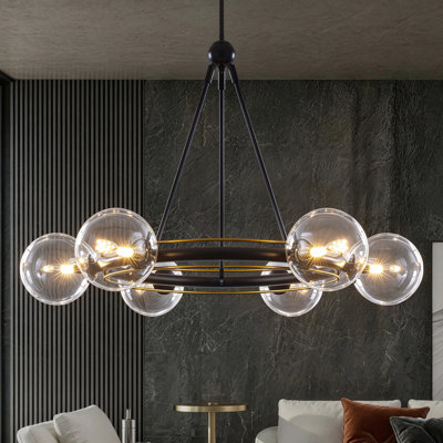 Luminaire suspendu sphérique 6 lumières pour salle à manger 32 pouces 6 lumières Spoutnik