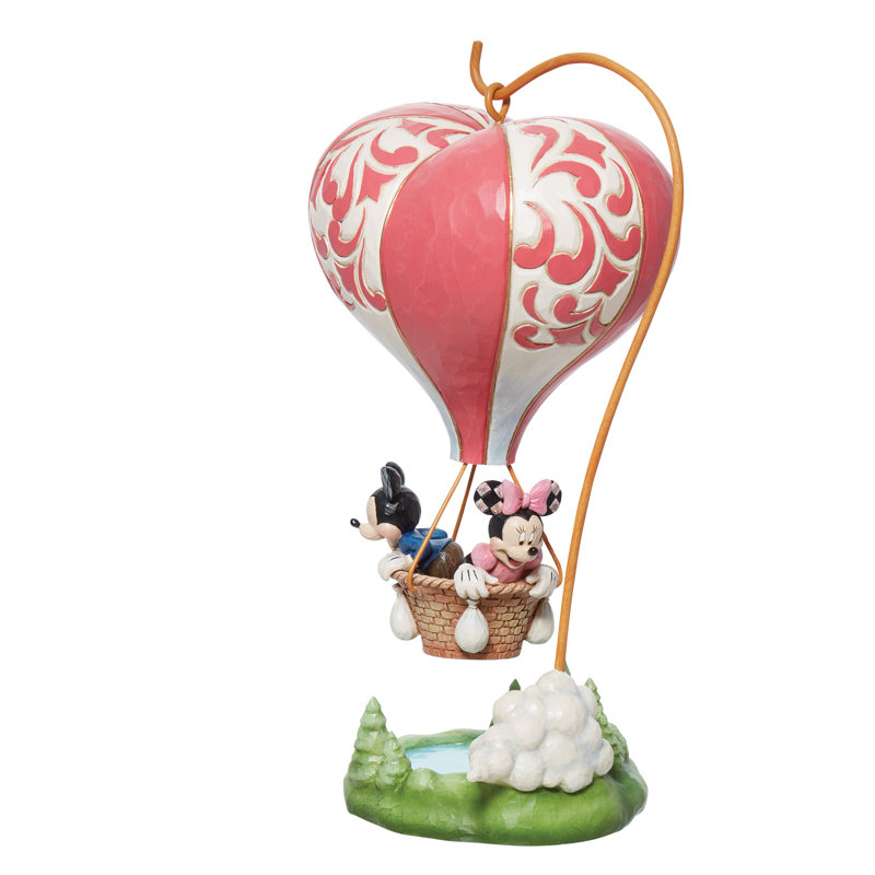 Disney Traditions Mickey& Minnie Heart Air Balloon 10.8in H