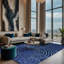Tapis bleu lavable à la machine-1082986938