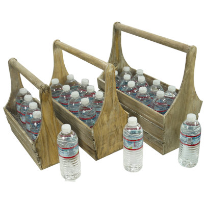3 Piece Wooden Holder Carrier Set