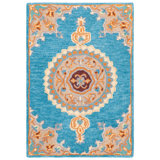 Clavene Hand Tufted Wool/Cotton Oriental Rug in Yellow/Blue
