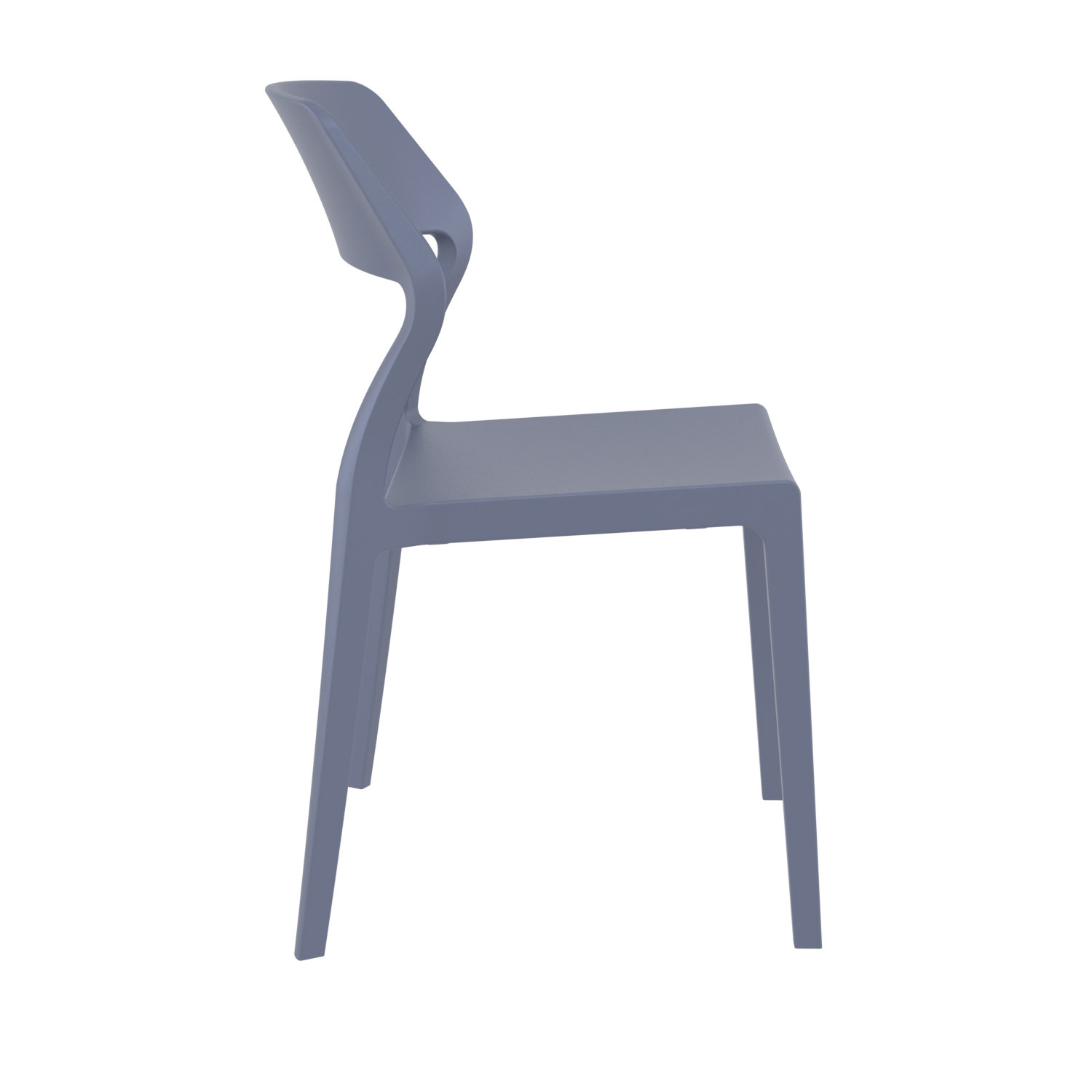 Farrah Stackable Patio Side Chair, Dark Gray
