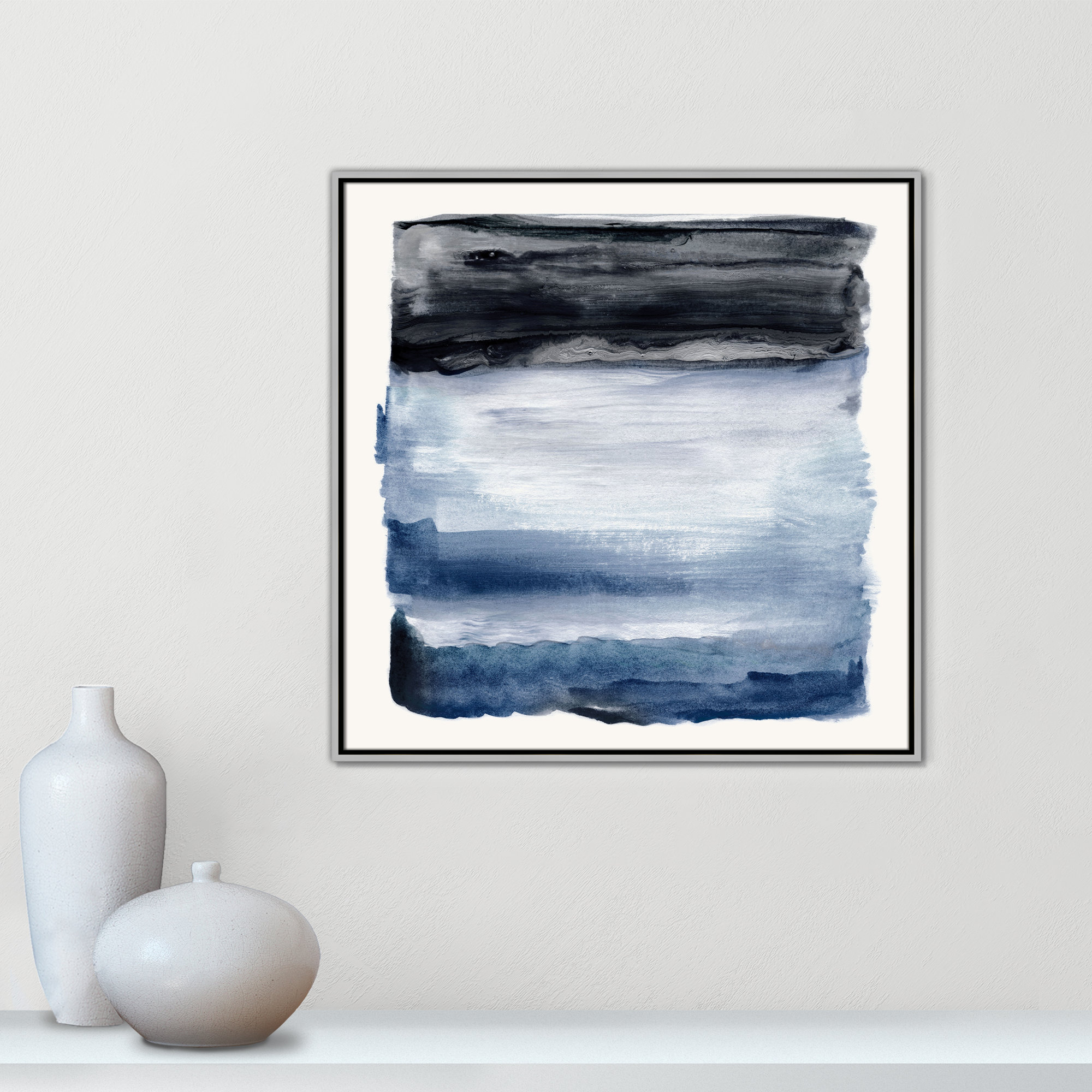 Navy Sky I Print by Nan, Silver, 31.5" H x 31.5" W