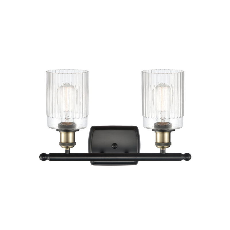Éclairage pour meuble-lavabo à intensité variable 2 lumières Kamena, Transparent, Ampoule DEL 6 watts rétro