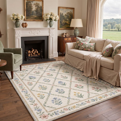 Rectangle Floral Area Rug