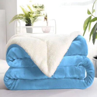 Kaylie Soft Sherpa Fleece Fur Thick Dual Sided Reversible Blanket Throw