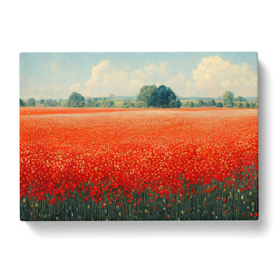 Super Poppy Field Flowers - Wrapped Canvas Painting