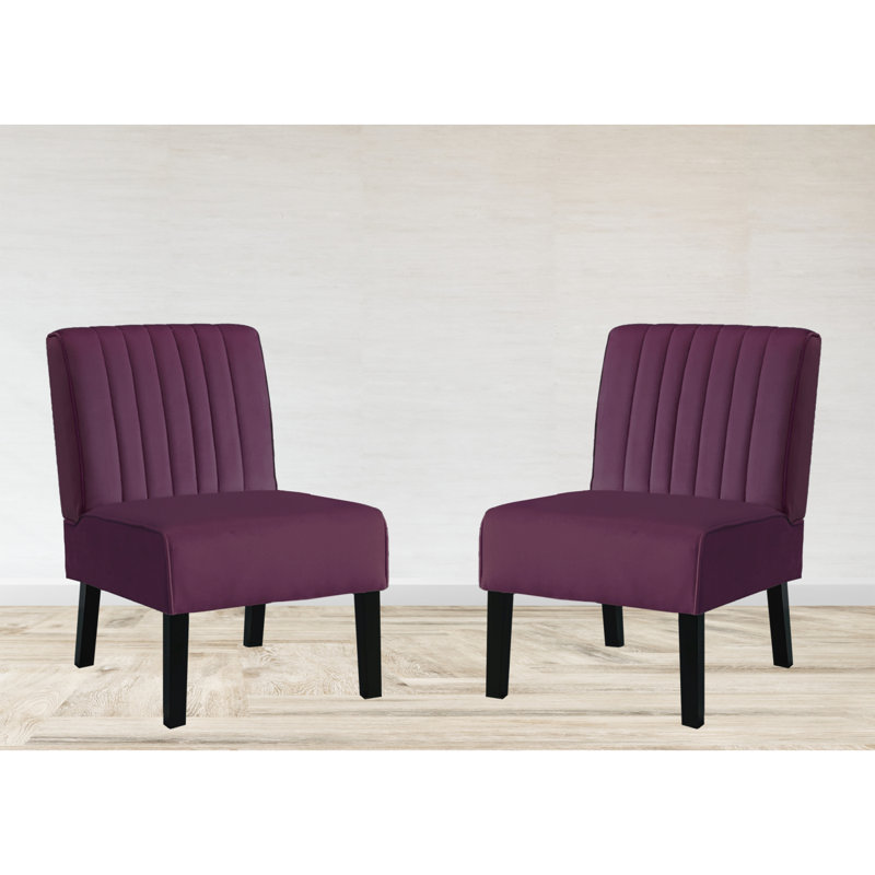 Fauteuil de chambre Antanina, Velours aubergine
