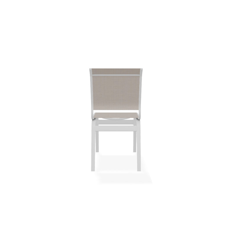 Chaise d'appoint de salle à manger Hiraku, Blanc texturé, Naturel