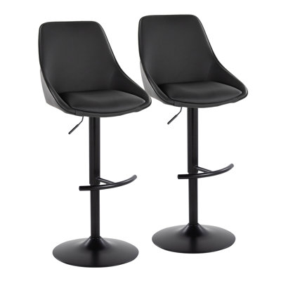 Diana Adjustable Barstool With Rounded T Footrest - Set Of 2