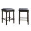 Tabourets gris à hauteur de comptoir rembourrés de 2 sièges en tissu brun clair avec têtes de clou bronze, fabrication en bois d'hévéa massif et en contreplaqué, style rustique chic, l 16 po x P 16 po x H 24,32 po, assemblage requis: 2 po