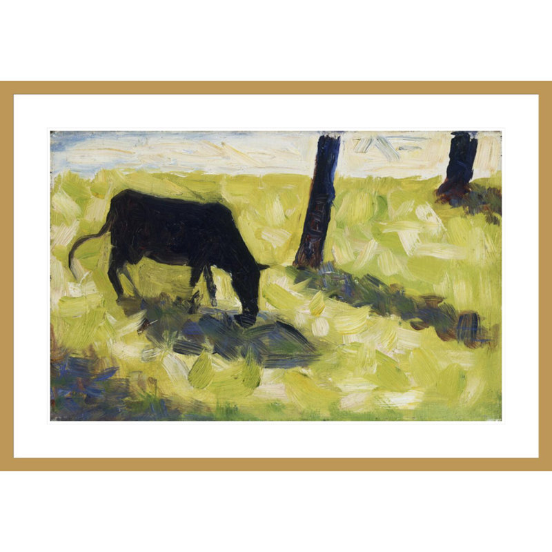 «Black Cow in a Meadow» par Georges Seurat, impression giclée sur cadre, H 29,35 po x l 41,5 po