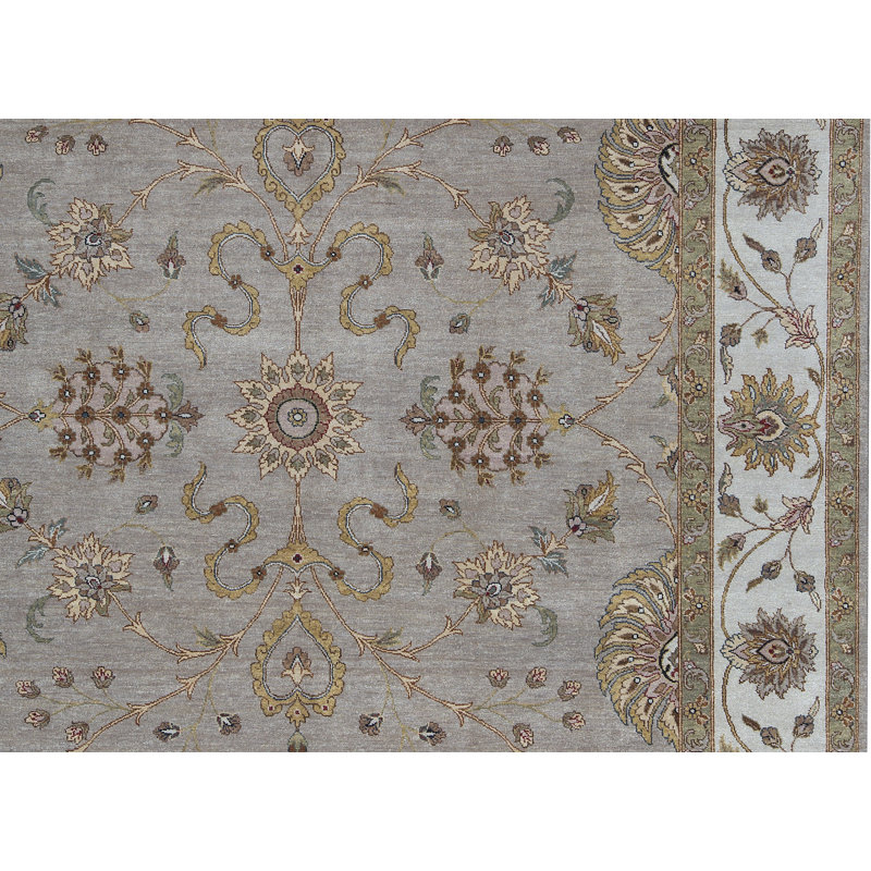 Tapis ivoire et chameau noué à la main de haute qualité