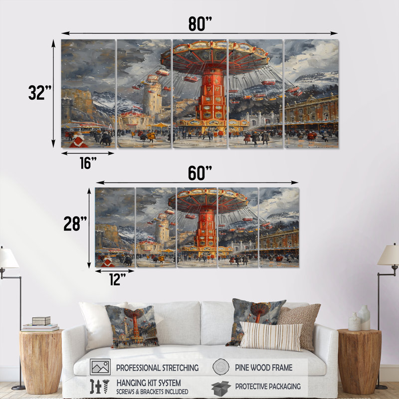 «Troene - Amusement Parks», ensemble de reproduction d'art mural, H 28 po x l 60 po