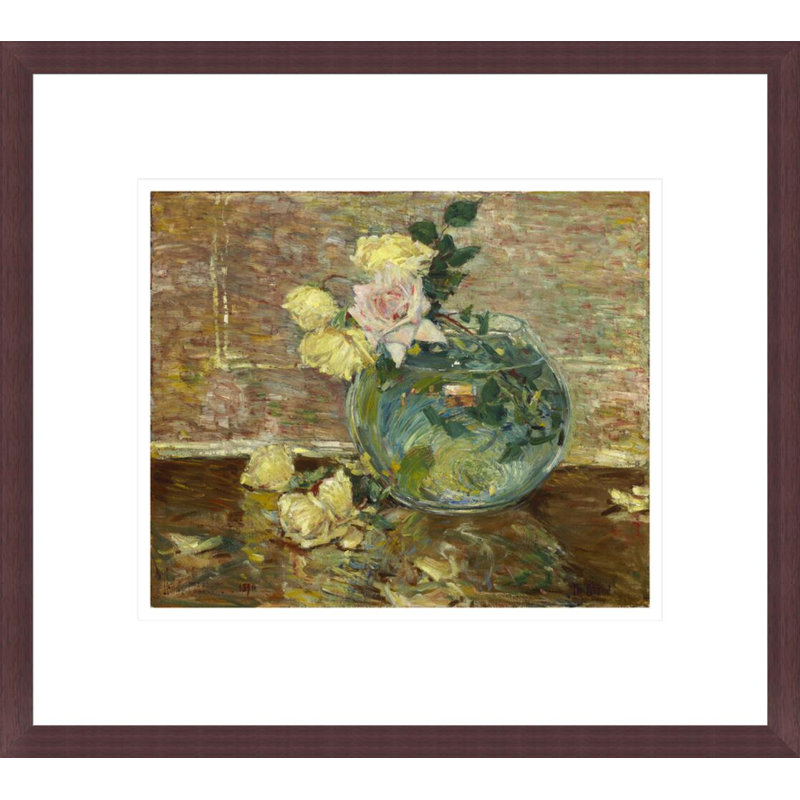 Roses in a Vase by Childe Hassam -Framed Giclee Print, H 13,75 po x l 15,34 po