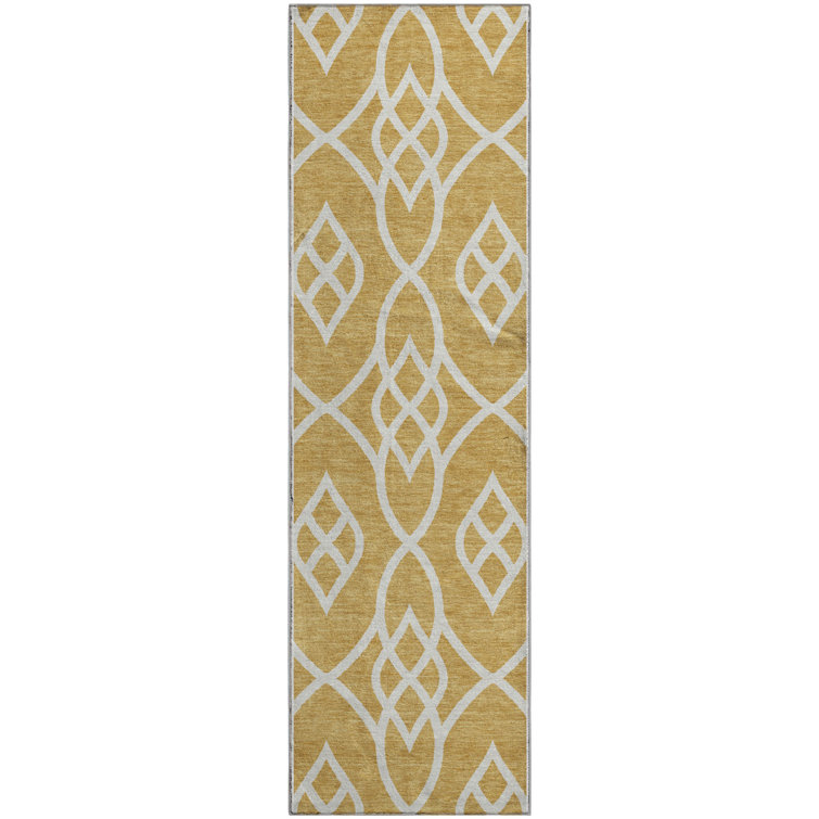 Premium Machine Washable Prisco Gold Rug
