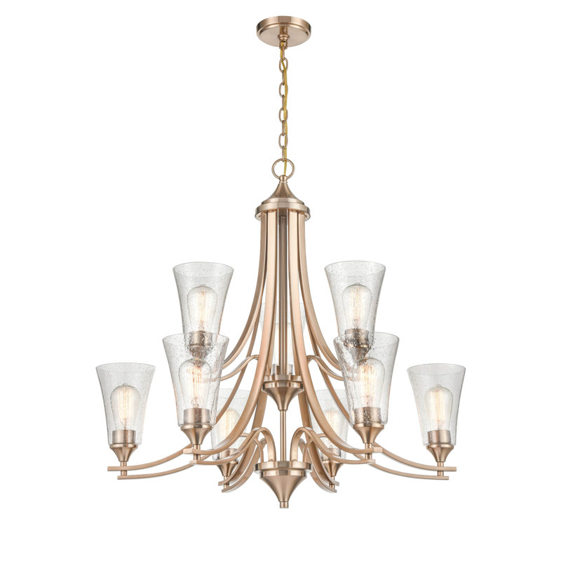 Lustre traditionnel à 9 lumières Natalie, Or moderne